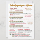 大プリントカードゲームルール – 特別な手 招待状 (正面)