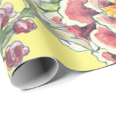 大プリント熱帯フローライエローウォーターカラーアート ラッピングペーパー (ロールコーナー)