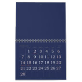 大プリント空白のブルーカレンダー付き休日 カレンダー (2月 2027)