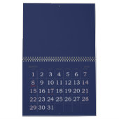 大プリント空白のブルーカレンダー付き休日 カレンダー (3月 2026)