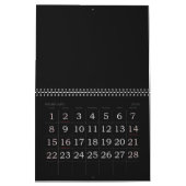 大プリント空白の黒曜日付きカレンダー カレンダー (2月 2026)