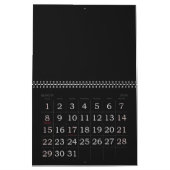 大プリント空白の黒曜日付きカレンダー カレンダー (3月 2026)