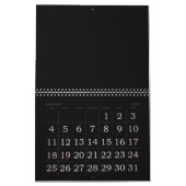 大プリント空白の黒曜日付きカレンダー カレンダー (1月 2026)