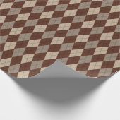 大ベージュと茶色のラッアーガイルピング紙 ラッピングペーパー (角)