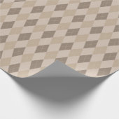 大ベージュートーンアーガイルラッピング紙 ラッピングペーパー (角)