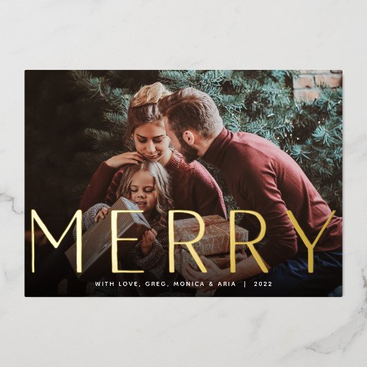 大メリーきい |フルフォトクリスマス 箔シーズンカード (正面)