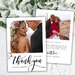 大モダンお洒落文字2写真結婚s サンキューカード<br><div class="desc">ボホモダンシお洒落ック巨大金ゴールド書道台本2写真の結婚サンキューカード。手スタイリッシュ結婚感謝していレタリングのタイポグラフィで文字「ありがとう」と正面に垂直の写真を特集したテンプレートは、白黒のテイルフォントのブラシスクリプトをスワップしますお洒落。反対側の事前に作られたメ感謝していッセージと1枚の写真。簡単にあなたの名前とメッセージ感謝していをパーソナライズする。ノートもしを手書きしたい場合は、サンプル文字を削除して宇宙を増やす。おもしし救済まは合わせ品連絡が欲しい！</div>