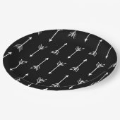 大モダンきな白い矢印と黒 ペーパープレート (アングル)