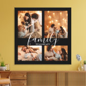 大モダンきな4枚のフォトファミリーコラージュ キャンバスプリント (インサイチュ (リビング))