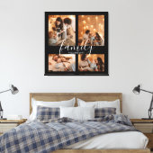 大モダンきな4枚のフォトファミリーコラージュ キャンバスプリント (インサイチュ (寝室))