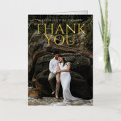 大モダンはっきりした文字折り 箔グリーティングカード (正面)