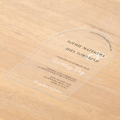 大モダンカジュアルアンパサンド白黒結婚の アクリル招待状 (レイダウン)