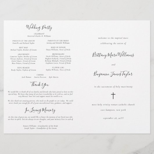 大モダン学プ結婚ログラムで行うカトリックの儀式 (正面)