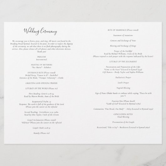 大モダン学プ結婚ログラムで行うカトリックの儀式 (裏面)