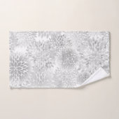 大モダン灰色のダリア バスタオルセット (ハンドタオル)