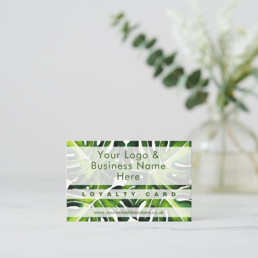 大モダン葉ヤシデザインロイヤリティ 名刺 (スタンド正面)