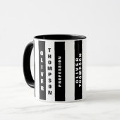 大モダン黒ストライプエレガント マグカップ (正面左)
