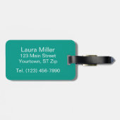 大モノグラムストライプを持つティール(緑がかった色) ラゲッジタグ (裏面横)