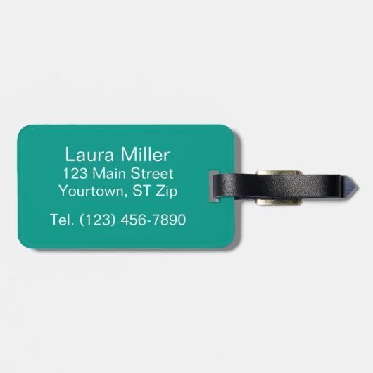 大モノグラムストライプを持つティール（緑がかった色） ラゲッジタグ (裏面横)