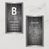 大モノグラム | スクラッチ付き金縁ど銀 名刺 (正面/裏面)