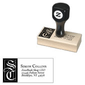 大モノグラ無地のム差出人住所 ラバースタンプ (押印)