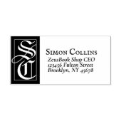 大モノグラ無地のム差出人住所 ラバースタンプ (インプリント)