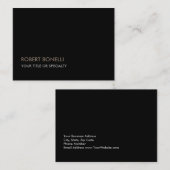 大ユニーク黒モダンスタイリッシュ 名刺 (正面/裏面)