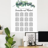 大ユーカリ植物体16テーブル座席表 ポスター (ホームオフィス)