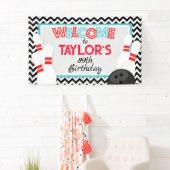 大レトロシェブロンボーリング誕生日バナー 横断幕 (インサイチュ)