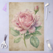 大ヴィンテージインスパイアピックローズの切り離し 薄葉紙 (クラフト)