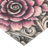 大ヴィンテージゴシック色ピンクの花柄 テーブルクロス (アングル)