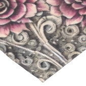 大ヴィンテージゴシック色ピンクの花柄 テーブルクロス (アングル)