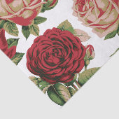 大ヴィンテージスタイルフローラ赤とピンクローズ 薄葉紙 (詳細)