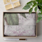 大ヴィンテージピンクの花と音楽の切り離し 薄葉紙 (ギフト)