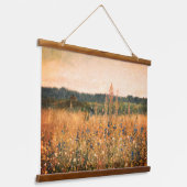 大ヴィンテージ植物性金ゴールドフィールドフローラ緑 吊り下げ型タペストリー (傾斜あり)