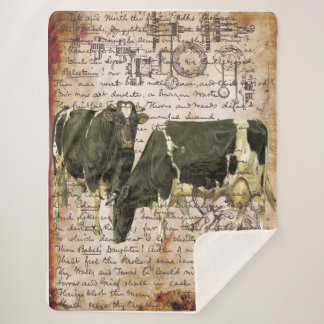 大ヴィンテージ牛 シェルパブランケット