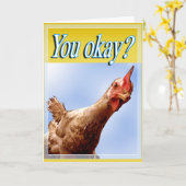 大丈夫か？カード（鶏） カード (黄色い花)