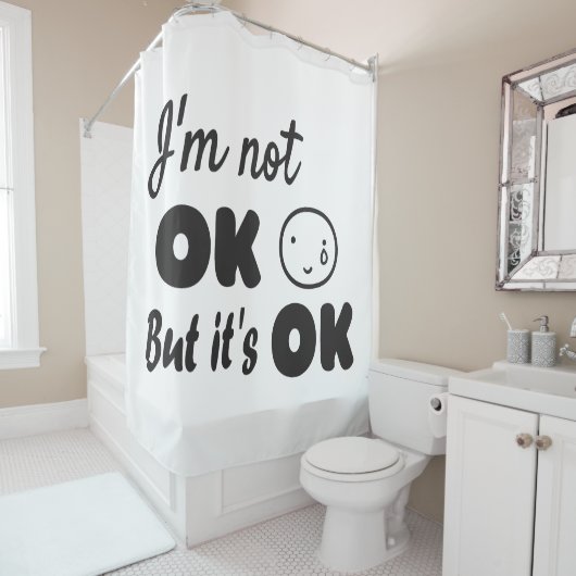 大丈夫じゃないけど招待フード付きスウェットシャツベビーT-Sh シャワーカーテン (インサイチュ)