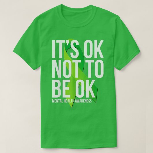 大丈夫だよメンタルヘルス認識度Ribbo Tシャツ (デザイン正面)