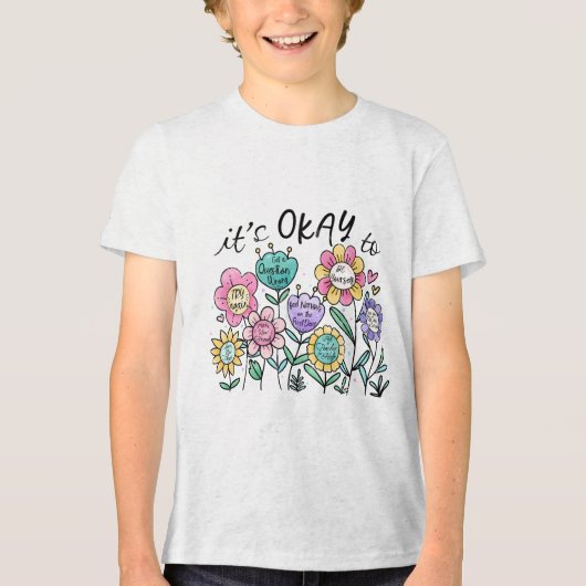 ✨ 「大丈夫だよ…」スクールシャツ初日デザイン ✨ トライブレンドTシャツ (正面)