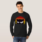 大丈夫ですか？ Hun ミーム レトロ 猫 猫 日没 Tシャツ (正面フル)