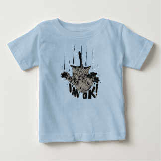 大丈夫です、落ちる猫 ベビーTシャツ