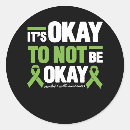 大丈夫シャツメンタルヘルスのアウェア ラウンドシール (正面)