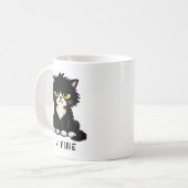 大丈夫 - おもしろい猫のマグカップ コーヒーマグカップ (正面左)