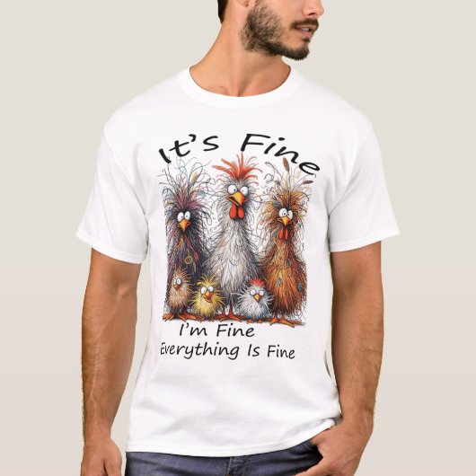 大丈夫 大丈夫 全てはうまくいく ニワトリ Tシャツ (正面)