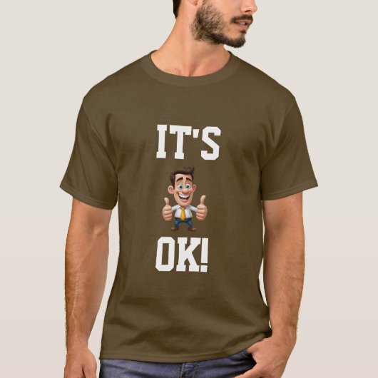 「大丈夫!」 漫画のTシャツを親指で飾る Tシャツ (正面)