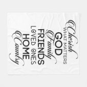 大事なことを大事にする フリースブランケット (正面(横))