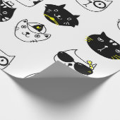 大事な行事のためのクールな猫の包装紙 ラッピングペーパー (角)