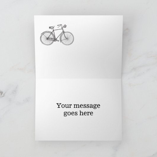 大事な行事のための自転車のデザインの挨拶状 カード (内部)