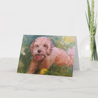 大事な行事のためのLabradoodleまたはGoldendoodleカード カード